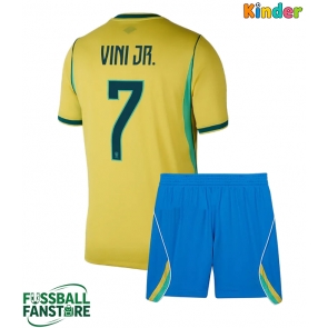 Brasilien Vinicius Junior #7 Replik Heimtrikot Kinder WM 2026 Kurzarm (+ Kurze Hosen)